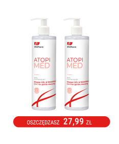 ATOPI MED Żel pod prysznic i Szampon 2 w 1 do delikatnego oczyszczania Elfa Pharm 400ml x2