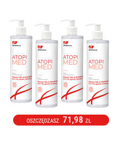 ATOPI MED Żel pod prysznic i Szampon 2 w 1 do delikatnego oczyszczania Elfa Pharm 400m x4