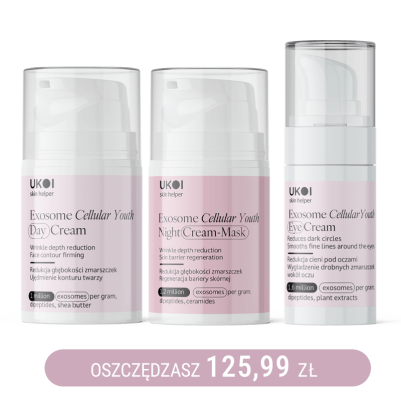 Zestaw kremów do twarzy i pod oczy UKOI z egzosomami