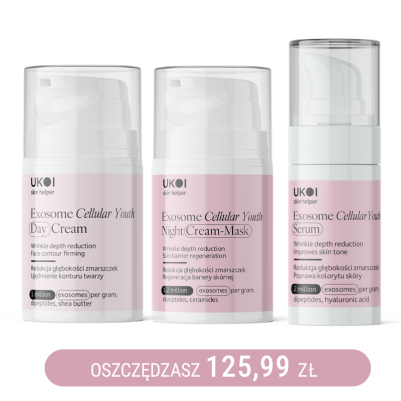 Zestaw kremy do twarzy + serum UKOI z egzosomami