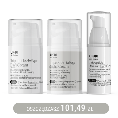 Zestaw kremów do twarzy i pod oczy UKOI z tripeptydami