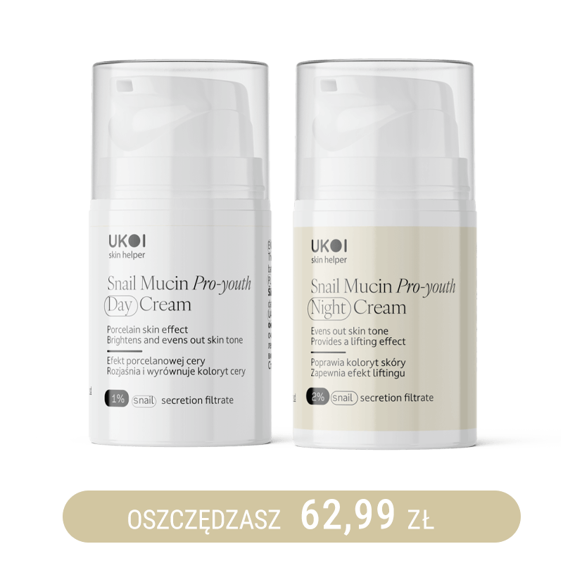 Zestaw kremów do twarzy UKOI z filtratem śluzu ślimaka