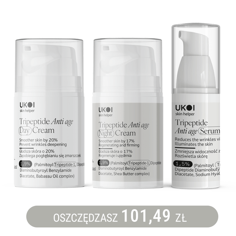 Zestaw kremy do twarzy + serum UKOI z tripeptydami