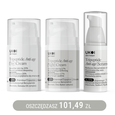 Zestaw kremy do twarzy + serum UKOI z tripeptydami