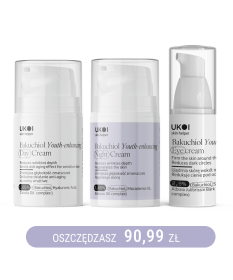 Zestaw kremów do twarzy i pod oczy UKOI z bakuchiolem