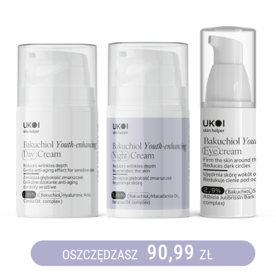 Zestaw kremów do twarzy i pod oczy UKOI z bakuchiolem