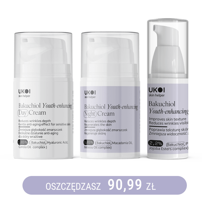Zestaw kremy do twarzy + serum UKOI z bakuchiolem
