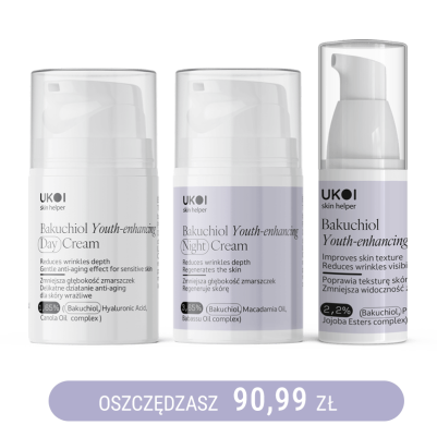 Zestaw kremy do twarzy + serum UKOI z bakuchiolem