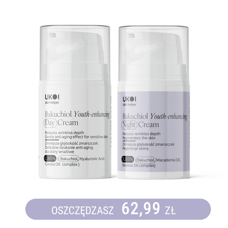 Zestaw kremów do twarzy UKOI z bakuchiolem