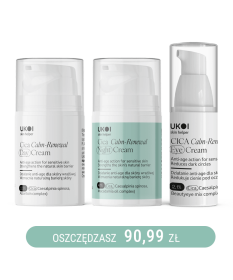 Zestaw kremów do twarzy i pod oczy UKOI z CICA