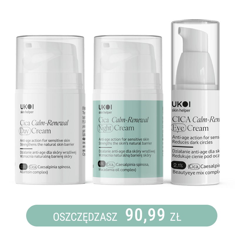 Zestaw kremów do twarzy i pod oczy UKOI z CICA
