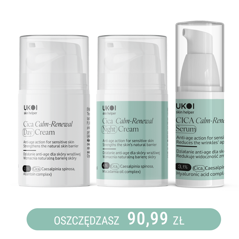 Zestaw kremów do twarzy + serum UKOI z CICA