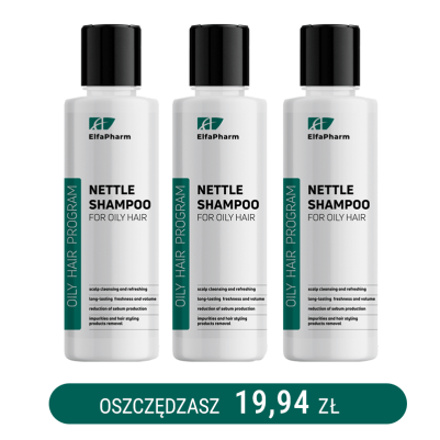 Oily Hair Szampon trychologiczny do włosów przetłuszczających się z pokrzywą Elfa Pharm 200m x3