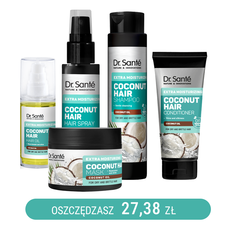 Zestaw do włosów z olejem kokosowym Dr. Sante