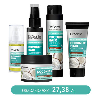 Zestaw do włosów z olejem kokosowym Dr. Sante