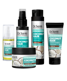 Zestaw do włosów z olejem kokosowym Dr. Sante