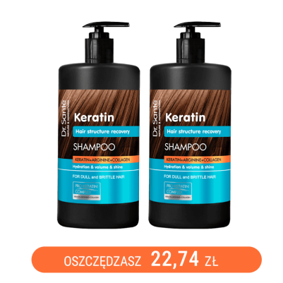 Zestaw Keratin Szampon Dr. Sante 1000ml x2
