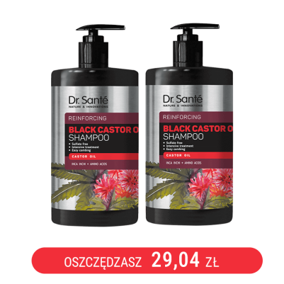 BLACK CASTOR OIL Szampon Dr. Sante x2