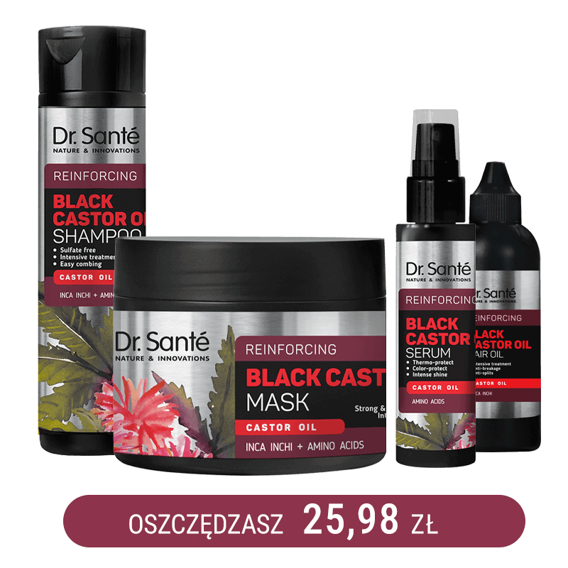 Zestaw z olejem rycynowym Zdrowe Włosy Dr. Sante