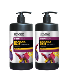 Zestaw BANANA HAIR smooth relax Szampon Dr. Sante 1000ml x2