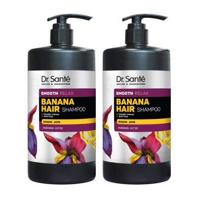 BANANA HAIR smooth relax Szampon Dr. Sante 1000ml x2
