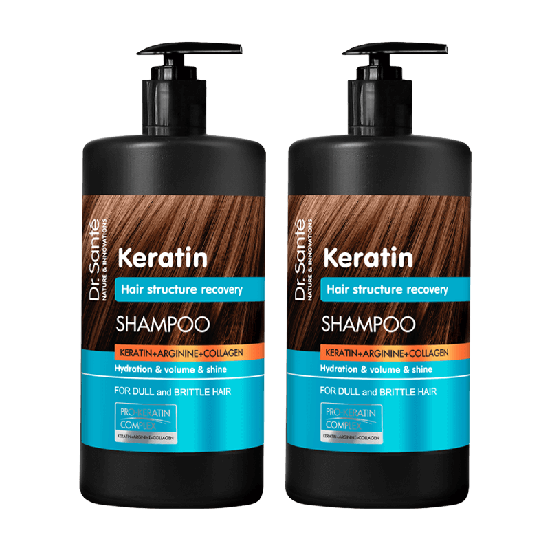 Zestaw Keratin Szampon Dr. Sante 1000ml x2