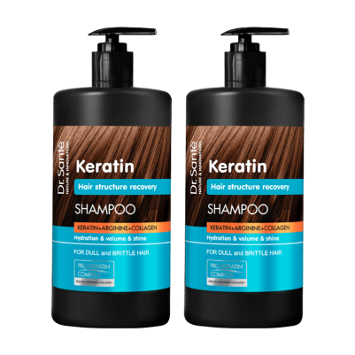 Zestaw Keratin Szampon Dr. Sante 1000ml x2