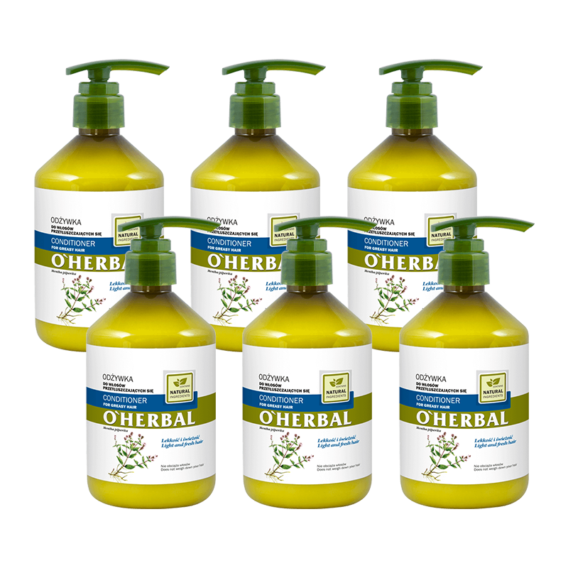 Odżywka do włosów przetłuszczających się z ekstraktem z mięty O'Herbal 500ml