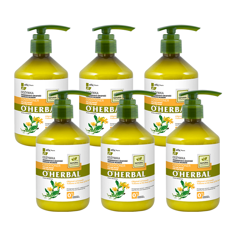 Odżywka zwiększająca objętość cienkich włosów z ekstraktem z arniki O'Herbal 500ml x6