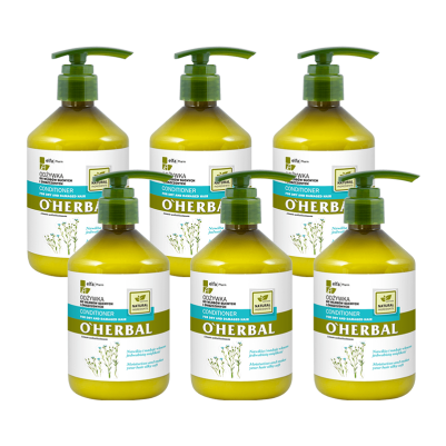 Odżywka do włosów suchych i zniszczonych z ekstraktem lnu O'Herbal 500ml x6