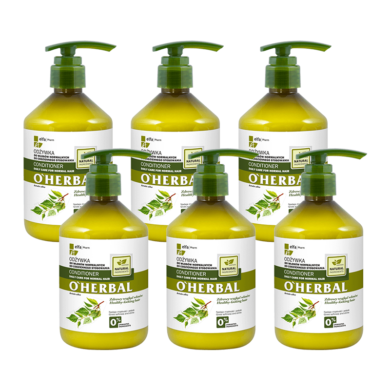 Odżywka do włosów normalnych do codziennego stosowania z ekstraktem z brzozy O'Herbal 500ml x6