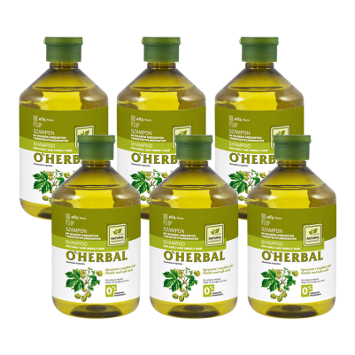 Szampon do włosów kręconych i niezdyscyplinowanych z ekstraktem z chmielu O'Herbal 500ml x6