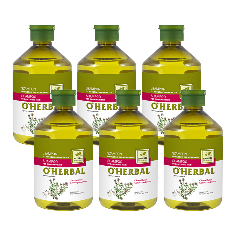 Szampon do włosów farbowanych z ekstraktem z tymianku O'Herbal 500ml x6