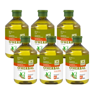 Szampon wzmacniający włosy z ekstraktem z kłącza tataraku O'Herbal 500ml x6