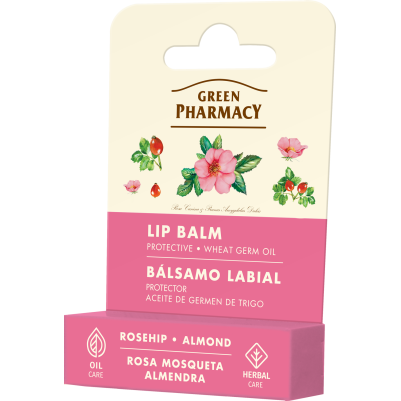 Green Pharmacy Ochronny balsam do ust dzika róża i olej migdałowy 3,6 g