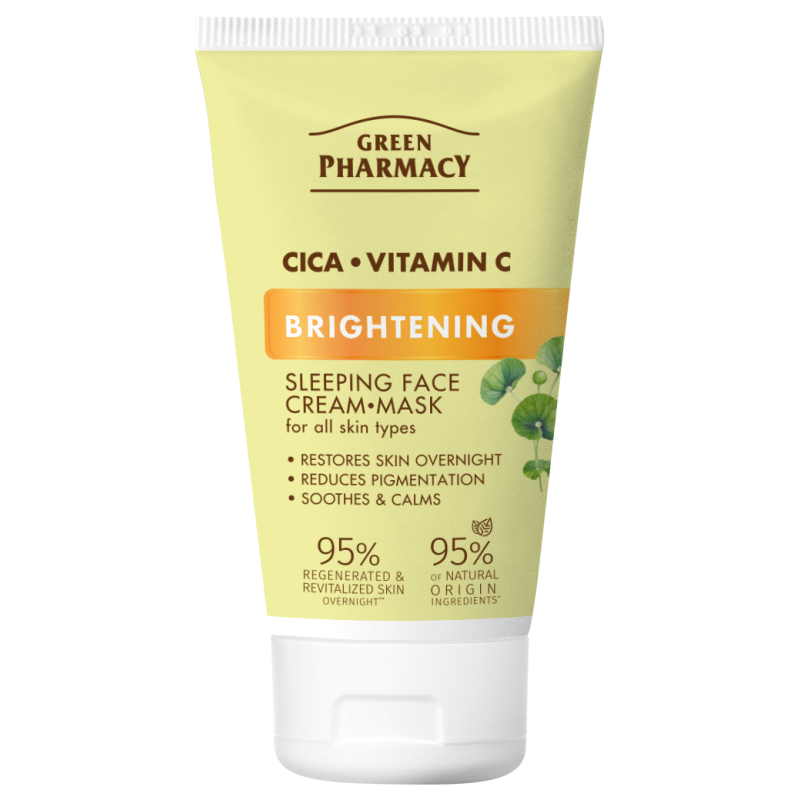 Cica + Witamina C Rozświetlająca nocna maseczka-krem do twarzy Green Pharmacy 50ml