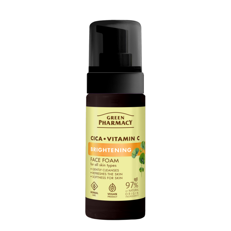 Cica + Witamina C Rozświetlająca pianka do mycia twarzy Green Pharmacy 150ml