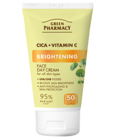 Cica + Witamina C Rozświetlający krem do twarzy na dzień SPF 50+ Green Pharmacy 50ml