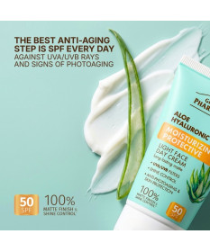 Aloes + Kwas Hialuronowy Nawilżający i Ochronny Lekki krem do twarzy na dzień SPF 50 Green Pharmacy 50ml