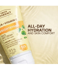 Cica + Witamina C Rozświetlający krem do twarzy na dzień SPF 50+ Green Pharmacy 50ml
