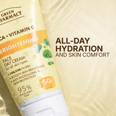 Cica + Witamina C Rozświetlający krem do twarzy na dzień SPF 50+ Green Pharmacy 50ml