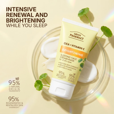 Cica + Witamina C Rozświetlająca nocna maseczka-krem do twarzy Green Pharmacy 50ml