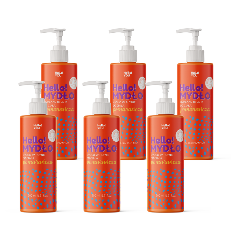 Mydło w płynie do ciała. Pomarańcza - 500 ml x6