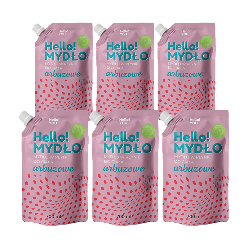 ZESTAW Mydło w płynie do ciała arbuzowe (refill) - 700ml 6szt