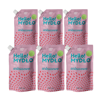 ZESTAW Mydło w płynie do ciała arbuzowe (refill) - 700ml 6szt