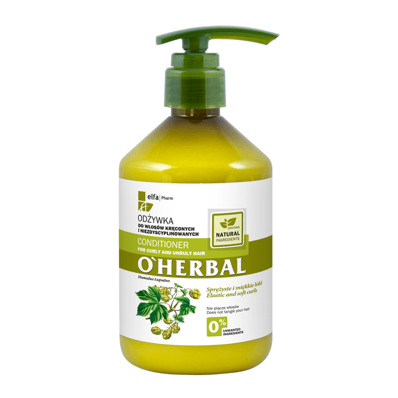 copy of Odżywka do włosów kręconych i niezdyscyplinowanych z ekstraktem z chmielu O'Herbal 500ml
