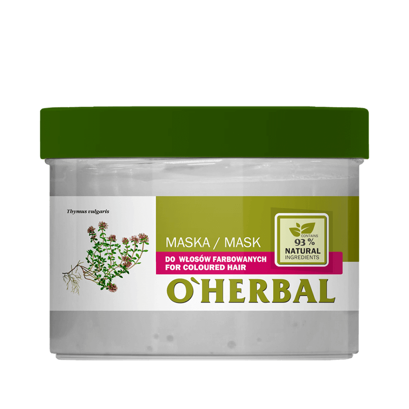 Maska do włosów farbowanych z ekstraktem z tymianku O'Herbal 500ml OUTLET