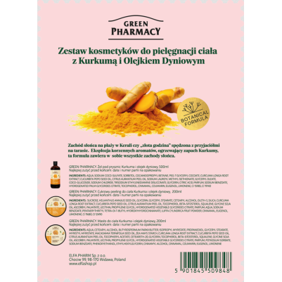 Zestaw kosmetyków do pielęgnacji ciała, Kurkuma i Olejek Dyniowy OUTLET