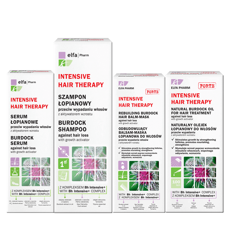 Promocja Seria 5 w 1 Elfa Pharm Łopian przeciw wypadaniu włosów