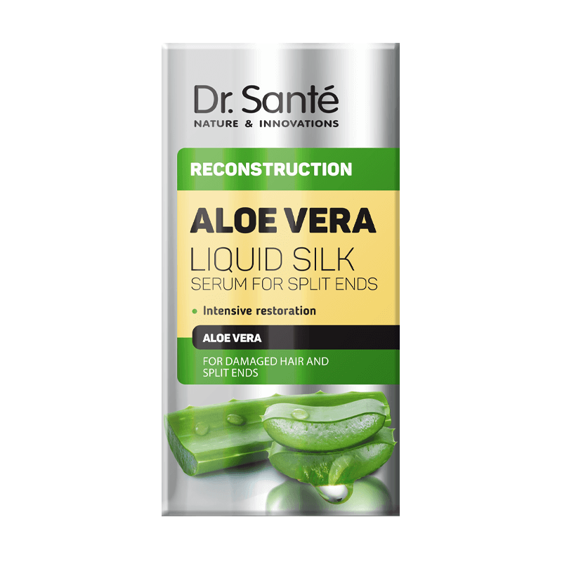 Aloe Vera. Jedwab w płynie serum odbudowa na rozdwajające się końcówki Dr. Sante 30ml